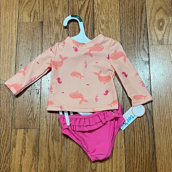 Carter's Pink Whale Rashguard Set - Picture 1 of 2